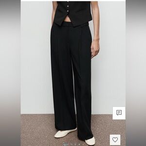 Mango pleated high rise pants size 4/ small black